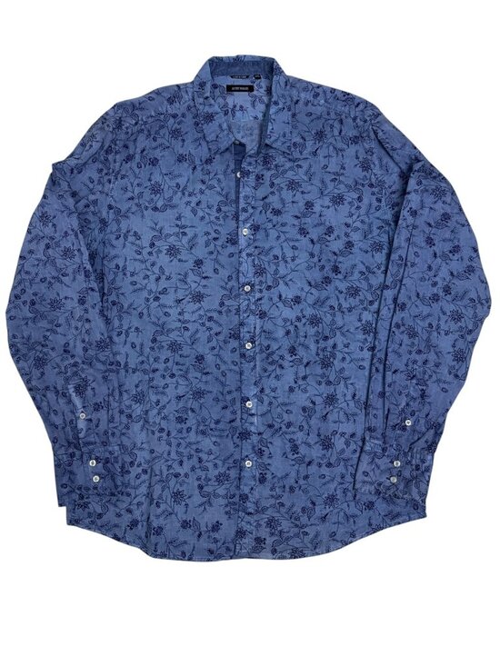 Antony Morato Other - ANTONY MORATO Shirt Luxury Designer Blue Long Sleeve Casual Floral Mens 2XL